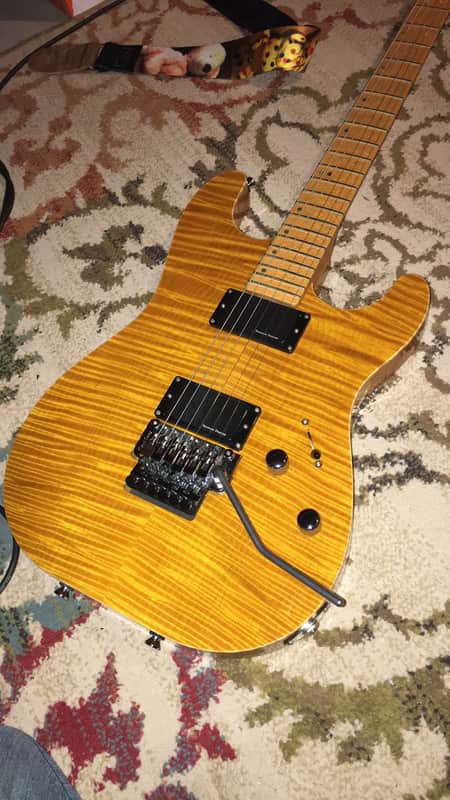 Schecter USA Custom Shop. 2013 Amber Burst Flame Top image 1