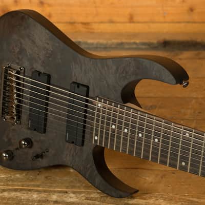 Ibanez RG9PB Axion Label 9-String - Macassar Ebony - Transparent Grey Flat image 5