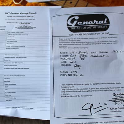 GVT "Double Cut Custom Special 1956 Gold Glitter Sparkle (Nitro Finish, Maple Neck)" HARDCASE,3, 41 KG image 20