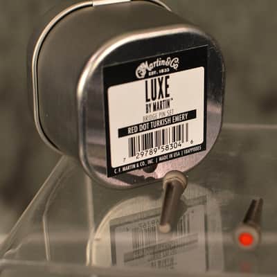 Martin LUXE Liquidmetal Bridge Pin Set Red Dot Turkish Emery Dark Grey 18APP0005  FAST Free Shipping image 2
