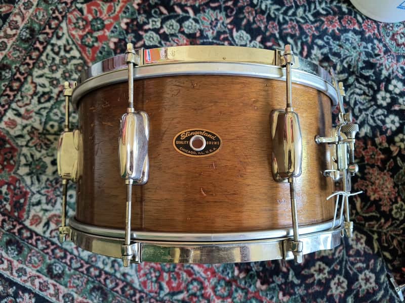 Vintage 1950s Slingerland No 157 Student Model 7 x 14" Snare Drum in Mahogany image 1