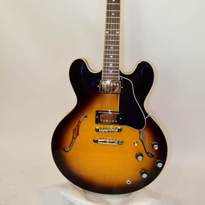 2021 Gibson ES-335 Gloss Semi-Hollowbody Electric Guitar, Vintage Burst w/ Case image 2
