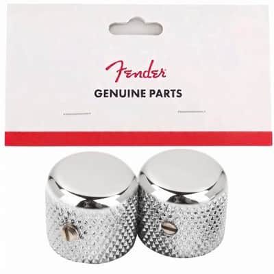 Genuine Fender '52 American Vintage Knurled Tele Dome Knobs (2) - CHROME