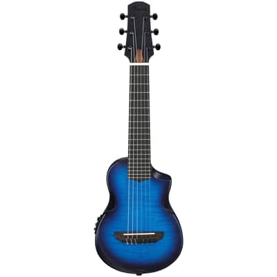 Ibanez AUP10FMNE Tenor Ukulele (with Gig Bag), Transparent Blue Sunburst image 2