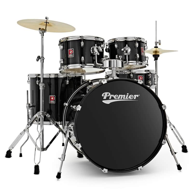 Premier Revolution Series 22" Five-Piece Drum Kit Black with Cymbals Hardware Stool PR22-5DKBKW image 1