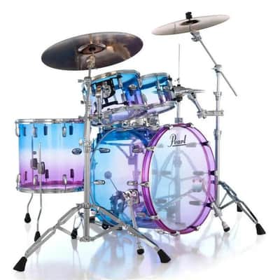 Pearl Crystal Beat Limited Edition 4pc Acrylic Drum Set Cotton Candy Fade image 4