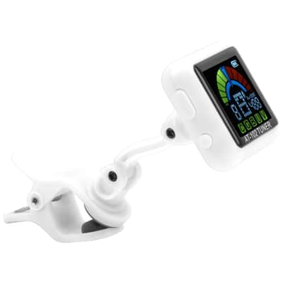 Usb Rechargeable Clip On Tuner For Electric Guitar Violin Ukulele With Color Display(At-102 White) image 5