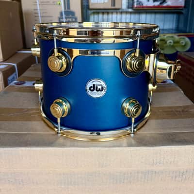 DW Collectors Maple 3pc Shell Pack - Regal Blue Satin Oil With Gold HW image 4