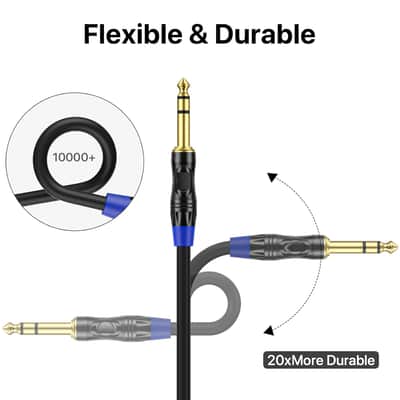 1/4 to XLR Cable - 6.35mm TRS Plug to Balanced 3-pin Male XLR Microphone Cable, 3ft 2 Pack image 3