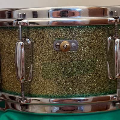 Slingerland Radio King Snare Drum 1950’s - Green Sparkle image 3
