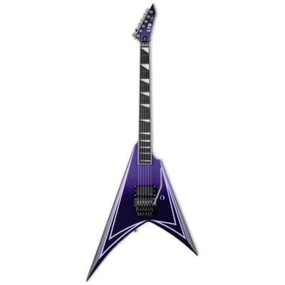 ESP LTD Alexi Laiho Hexed Sawtooth Guitar w/ EMG Passive Pickup & Form Fit Case - Purple Fade w/ Pinstripes image 2
