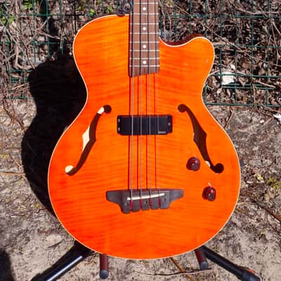 Rare Yamaha BEX4 Semi-Hollow Bass 2000 - Amber Orange - Signed by Billy Sheehan image 6