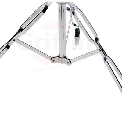 Griffin Double Tom Drum Stand with Cymbal Arm - Percussion Set Hardware with Dual Drum Mounts Medium Duty Tom Holder with Double Braced Tripod Legs image 5