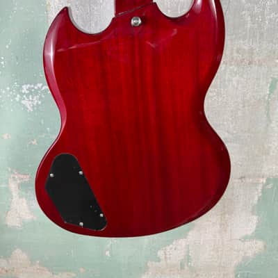 Vintage VS6V-CR Reissue Series Double Cut with Vibrola Tailpiece - Cherry Red image 10