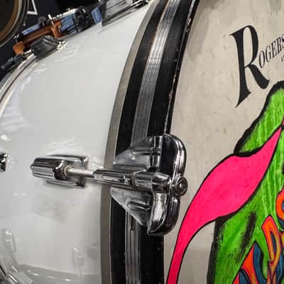 Rogers - 1978 Nine Piece Memriloc Drum Set. Excellent! - White image 6