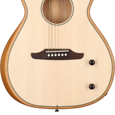 Fender Highway Parlor Thinline Acoustic-Electric Guitar (with Gig Bag), Natural Bild 6