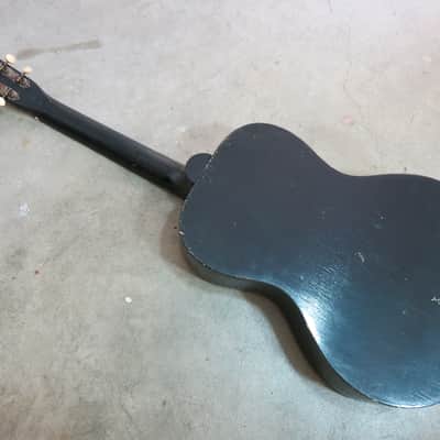 Vintage 1940s Superior Parlor Guitar Yellow Deco Art Stencil Oahu Regal Harmony image 6