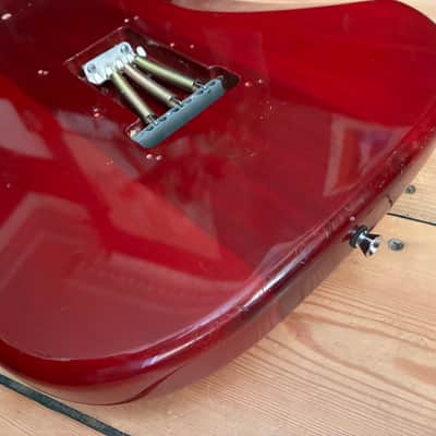 Unbranded Transparent Red Burst S Type Guitar Body inc Bridge image 12
