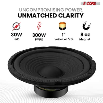 5 Core 6 Inch Subwoofer Pair 300W Car Audio Sub Woofer 4 Ohm Deep Bass Replacement Loud Speaker image 2
