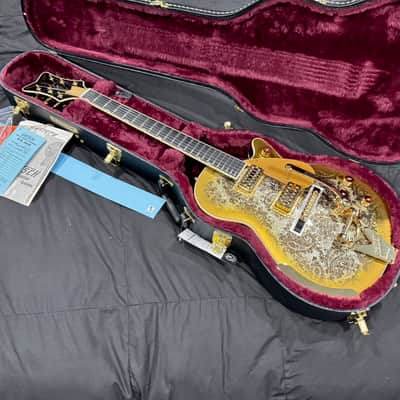 Gretsch Gretsch Guitars G6134TG Limited-Edition Paisley Penguin w/String-Thru Bisgby Electric Guitar Gold Paisley 2025 - Gold Paisley & Black image 1