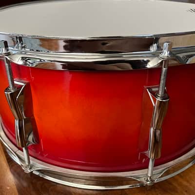 VEX 14 x 6.5 Inch Snare Drum Tequilla Burst Gradient Red Orange REMO Silentstroke Head image 3