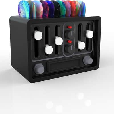 Guitar Pick Holder, Audio Speaker Style Guitar Pick Case, 3D Printed Guitar Picks Holder Box For Storage & Display, Picks Holder for Bass, Ukulele, Guitar Players (Black) image 1