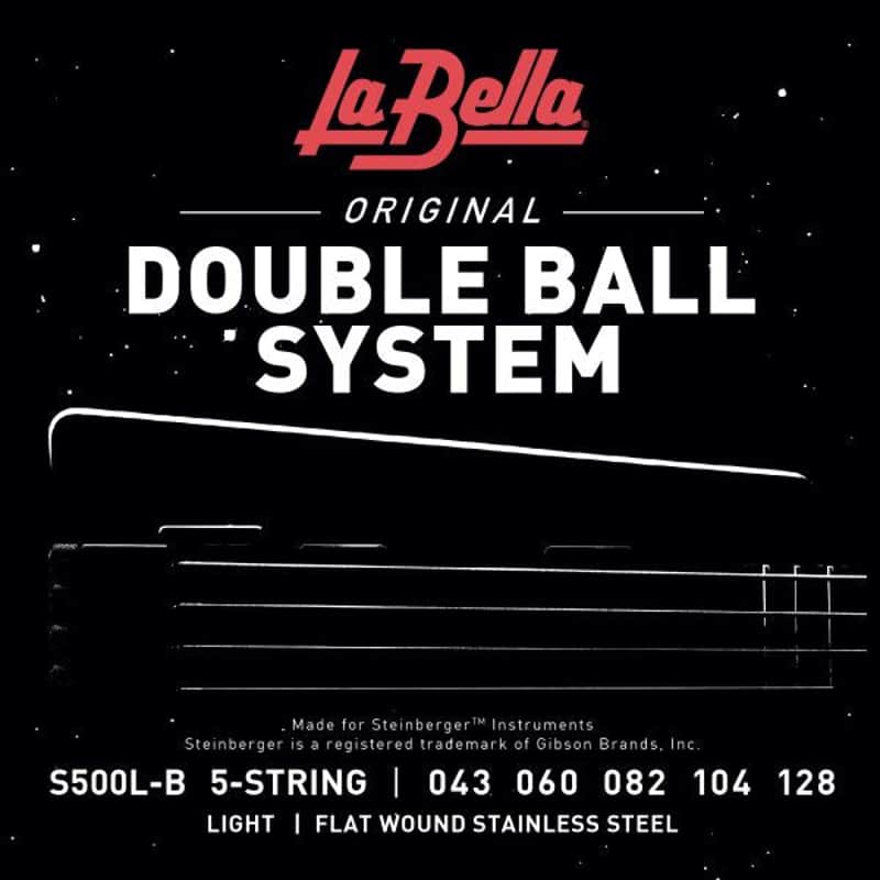 La Bella S500L-B Flat Wound 5-String 43-128 Double Ball-End Bass Strings image 1