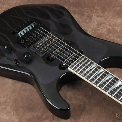 Jackson Custom Shop USA Soloist Stainless Frets 2019 Black Ghost Flames image 6