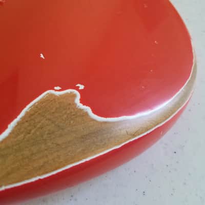 Loaded Custom Stratocaster body (relic) - Faded fiesta red image 4