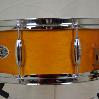 Montineri 14x6" Maple Snare Drum - Birdseye Maple Amber Lacquer image 2