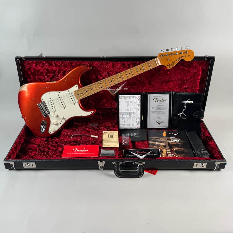 2019 Fender Custom Shop ‘68 Relic Stratocaster Faded Candy Apple Red image 1