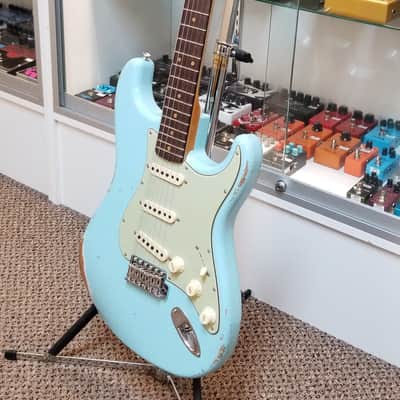 used 2024 Fender Custom Shop Late-1962 Stratocaster Relic in Faded Aged Daphne Blue, Excellent Condition with OHSC & Paperwork! image 9