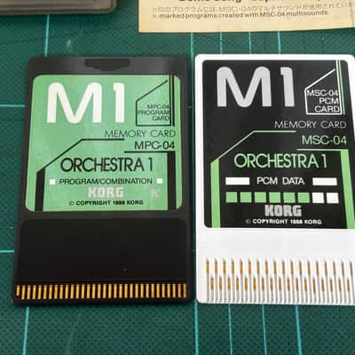 KORG M1 PCM PROGRAM CARDS ORCHESTRA 1 MSC-4S MSC-04/MPC-04 w/ case, paper image 2
