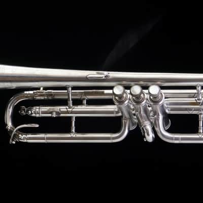 Rare Vintage York Air Flow Cornet in Satin Silver! image 3