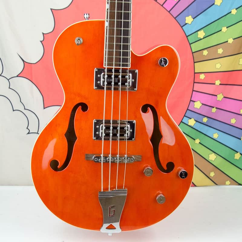 Used Gretsch G5123B Limited Edition Electromatic Bass, Orange, Hard Case image 1