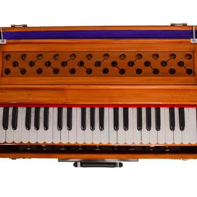 Handmade Harmonium 9 Stopper Portable 3.5 Octave Laying StyleBaja With Coupler Teak Wood image 4