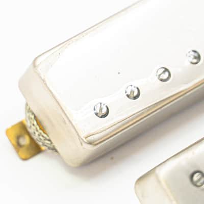 Mini Humbucker Pickup Set – Neck & Bridge – Satin Nickel (Korea-Made, New) image 3