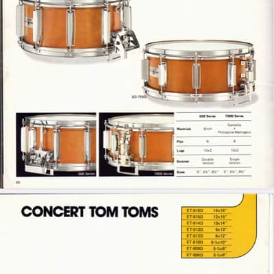 Vintage Yamaha Drums Japan 9000 Pre - Recording Custom Real Wood Parallel Strainer 6.5 x 14 Studio Concert Snare Drum - 1980 image 18