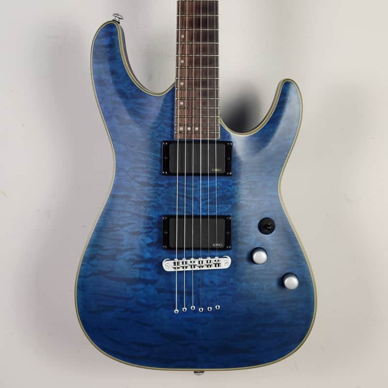 Schecter C-1 Platinum - See-Thru Midnight Blue Satin image 1