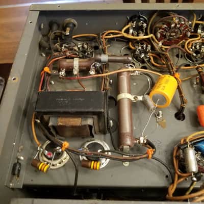 Thordarson Early T-31W25A 25 Watt Tube PA Amp 6L6 push pull T31W25A 31W25A 1946 - Grey wrinkled paint image 23