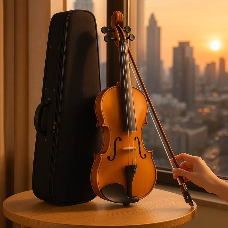 4/4 Full Size Acoustic Violin Set for Beginners – Natural Basswood Violin with Case, Bow, Rosin, Extra Strings, Fingerboard Sticker & Mute – Student Starter Kit for Kids & Adults image 1