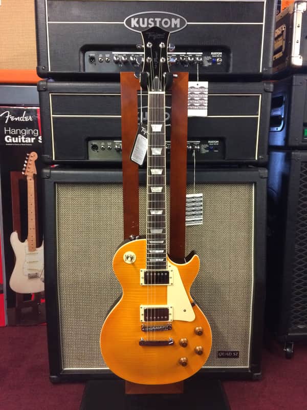 Tagima TLP Flamed Single-Cut Transparent Amber w/Hardshell Case [ProfRev] image 1