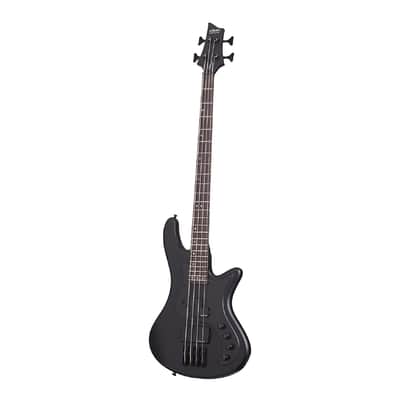 Schecter Stiletto Stealth 4-String Bass Guitar (Satin Black) Bundle image 2