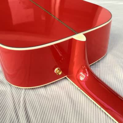 Fender FSR Paramount PM-1E Deluxe Limited Edition * fine and rare all solid Dreadnought guitar * sounds/plays/looks really great! Fiesta red finish is outstanding * comes with original Fender hard shell case * image 11