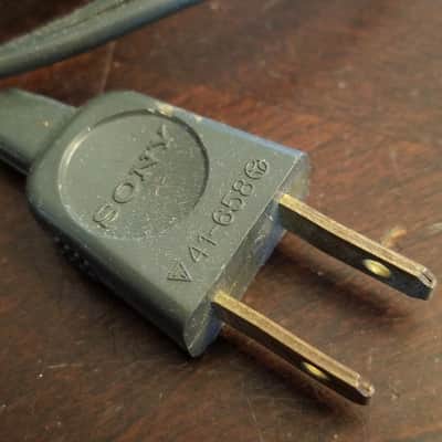 Sony Vintage unpolarized notched two pin power cord cable plug 41-637 41-658 1970s - grey image 4