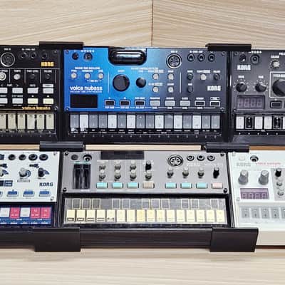 The Analog Source 2 Tier Multi Unit Angled Desktop Stand Holds 6 Korg Volca Beats Bass FM Keys Nubass Loop Sample Synthesizer Mixer Drum Rhythm Machine Sampler