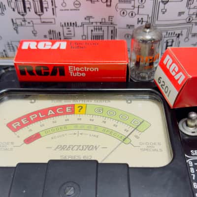RCA 6201 Black Plates 12AT7WA x3 - 1960s Double Mica, Tested Strong image 5