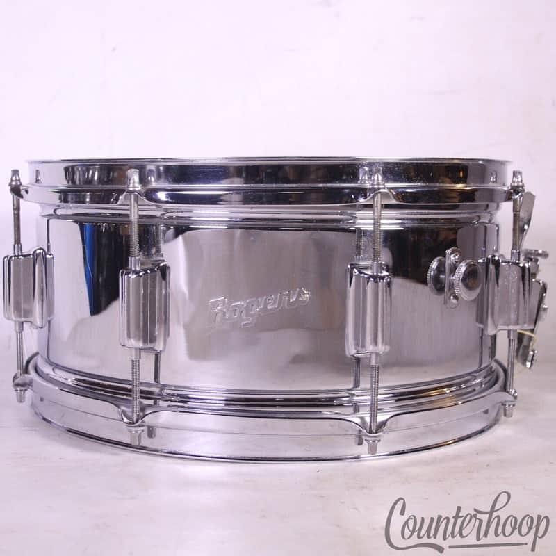 Rogers 14x6.5"COB Powertone Snare Drum RARE Deep Size Brass Fullerton Vintage70s image 1