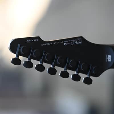 ESP LTD Alex Wade AW-XJ7 Baritone Evertune - Black Open Grain Satin image 7