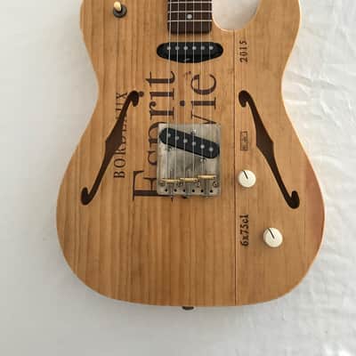 Electric Guitar - Reclaimed Wood from Wine Crate - Semi Hollow with F Holes - T-Style - Esprit 039 image 1